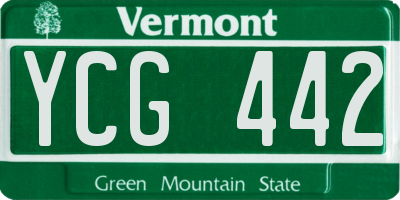 VT license plate YCG442