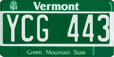VT license plate YCG443