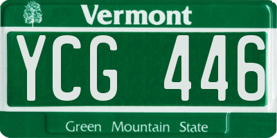 VT license plate YCG446