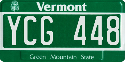 VT license plate YCG448