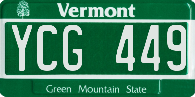VT license plate YCG449