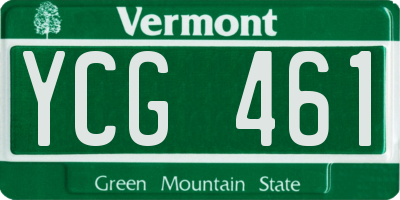 VT license plate YCG461