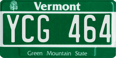 VT license plate YCG464