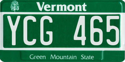 VT license plate YCG465