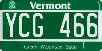 VT license plate YCG466