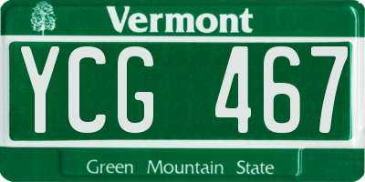 VT license plate YCG467
