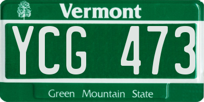 VT license plate YCG473