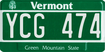VT license plate YCG474