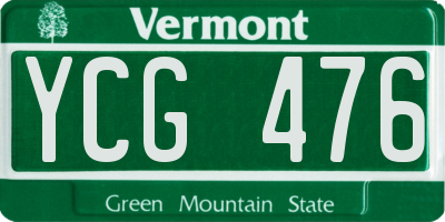 VT license plate YCG476