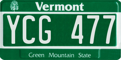 VT license plate YCG477