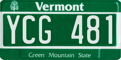 VT license plate YCG481