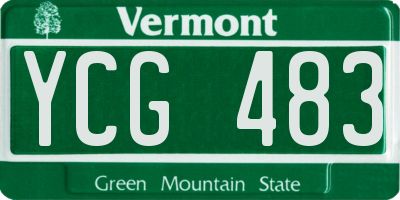 VT license plate YCG483