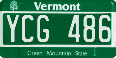 VT license plate YCG486