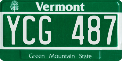 VT license plate YCG487