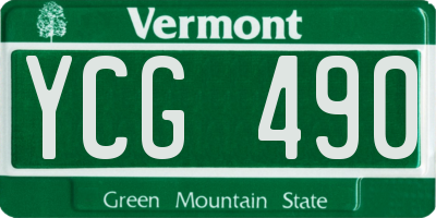 VT license plate YCG490