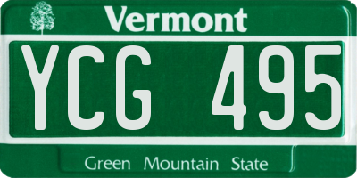VT license plate YCG495