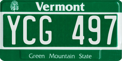 VT license plate YCG497