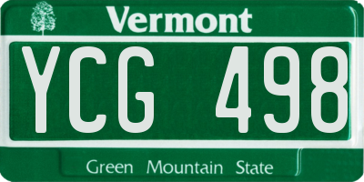 VT license plate YCG498
