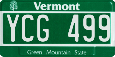 VT license plate YCG499