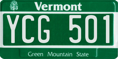 VT license plate YCG501