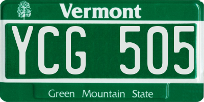 VT license plate YCG505