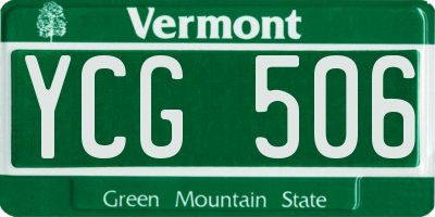 VT license plate YCG506