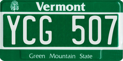 VT license plate YCG507