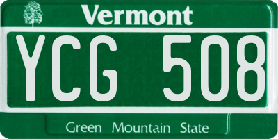 VT license plate YCG508