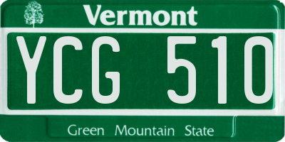 VT license plate YCG510