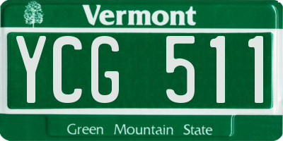 VT license plate YCG511