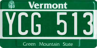VT license plate YCG513
