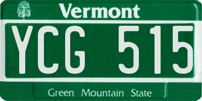 VT license plate YCG515