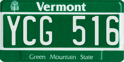 VT license plate YCG516
