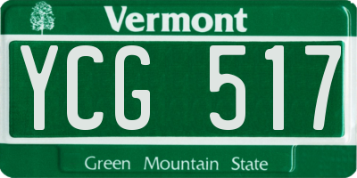 VT license plate YCG517