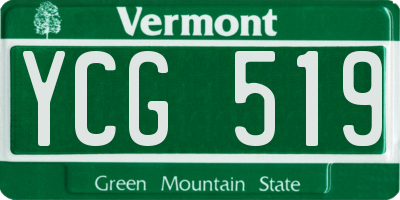 VT license plate YCG519