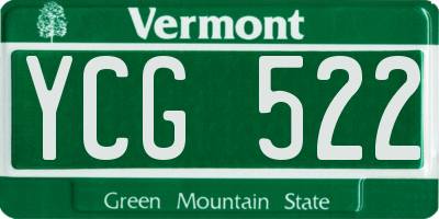 VT license plate YCG522