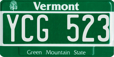VT license plate YCG523