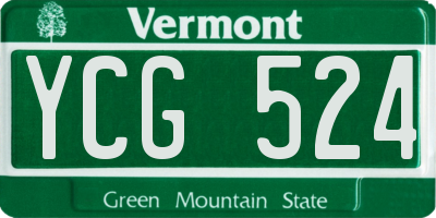 VT license plate YCG524