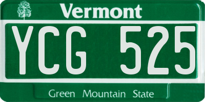 VT license plate YCG525
