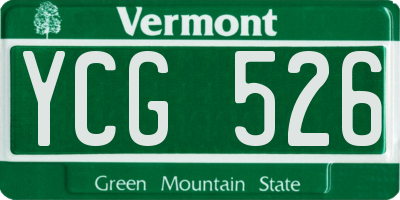 VT license plate YCG526
