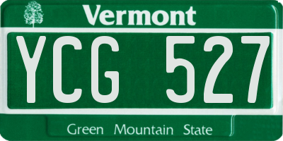 VT license plate YCG527