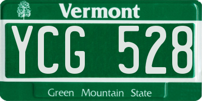 VT license plate YCG528