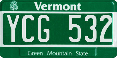VT license plate YCG532