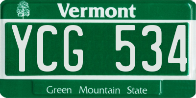 VT license plate YCG534