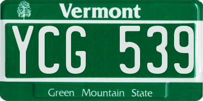VT license plate YCG539