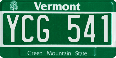 VT license plate YCG541