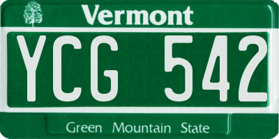 VT license plate YCG542
