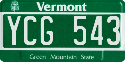 VT license plate YCG543