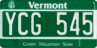 VT license plate YCG545