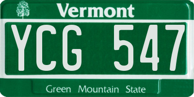 VT license plate YCG547